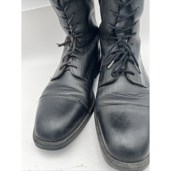 Tall Black Leather Motorcycle / Equestrian Boots Men Sz 39 XL HB Soubirac France main image 14